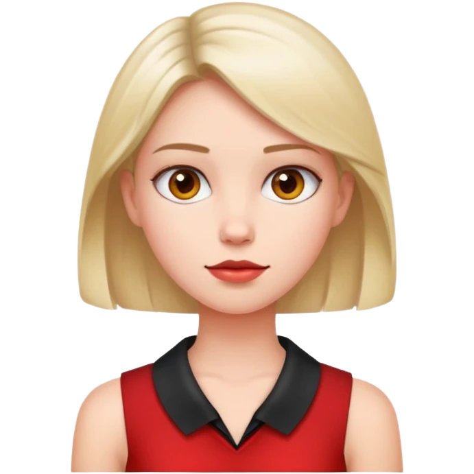 red sleeveless top with a darker collar on a girl emoji