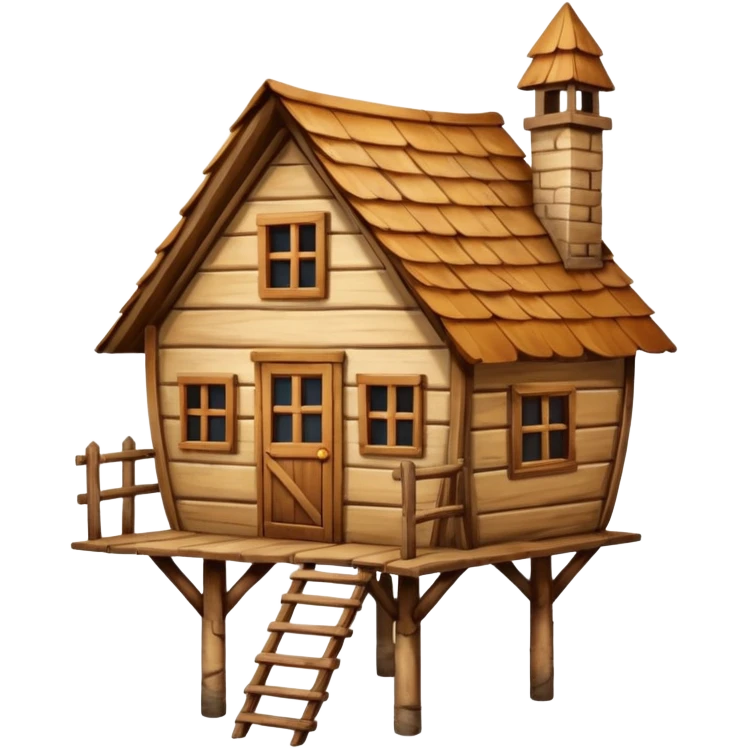 wooden house on chicken legs emoji