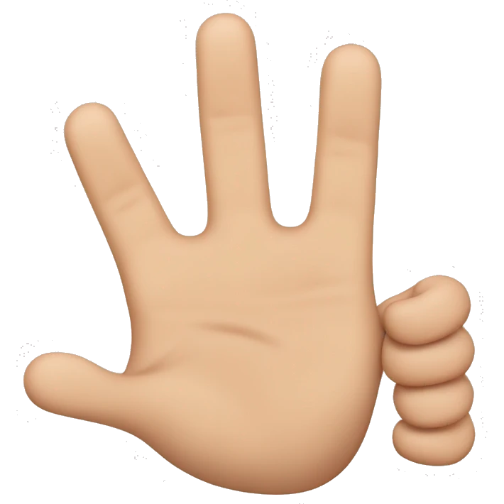 close the thumb finger, index finger and middle finger emoji