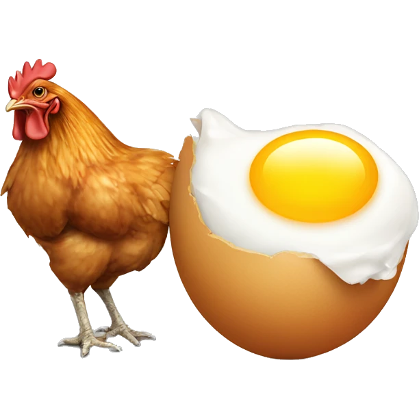 chicken eating an egg emoji