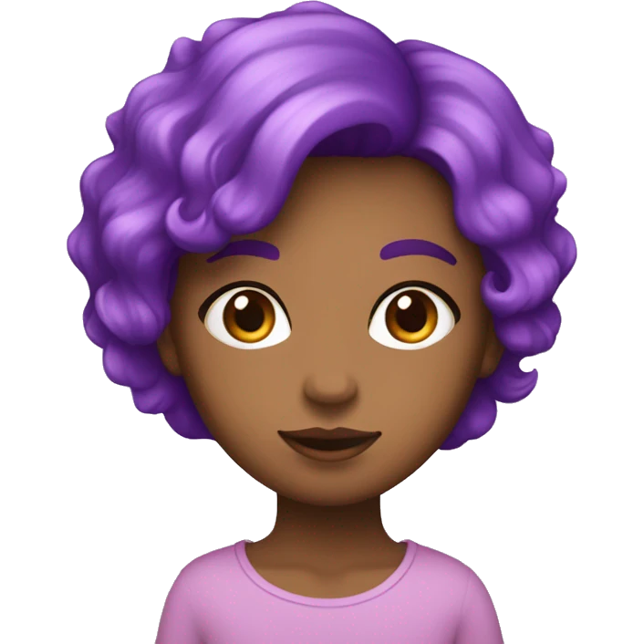 Fille avec des cheveux violet et des mèche rose emoji