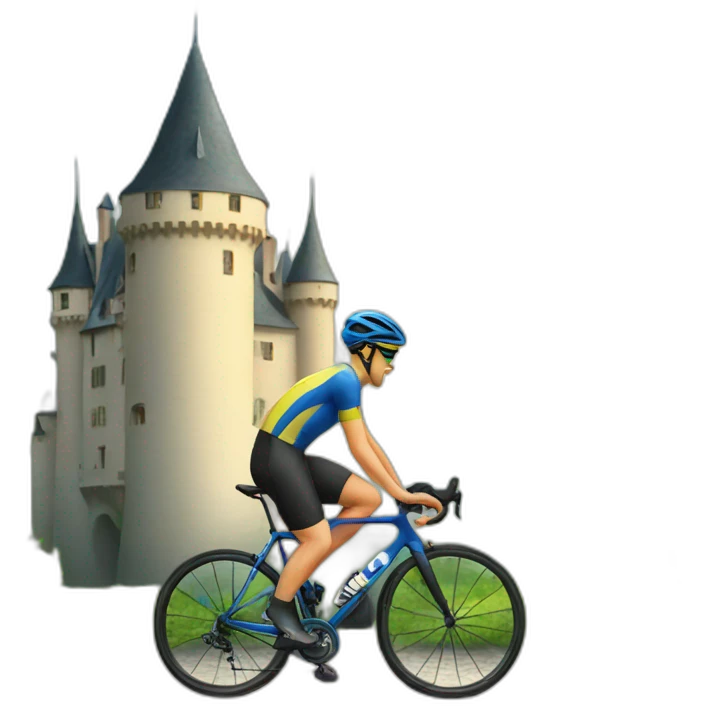 Cycliste chateau emoji