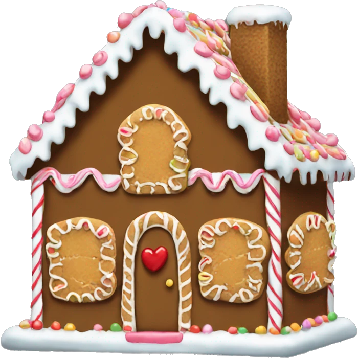 Coquette gingerbread house emoji