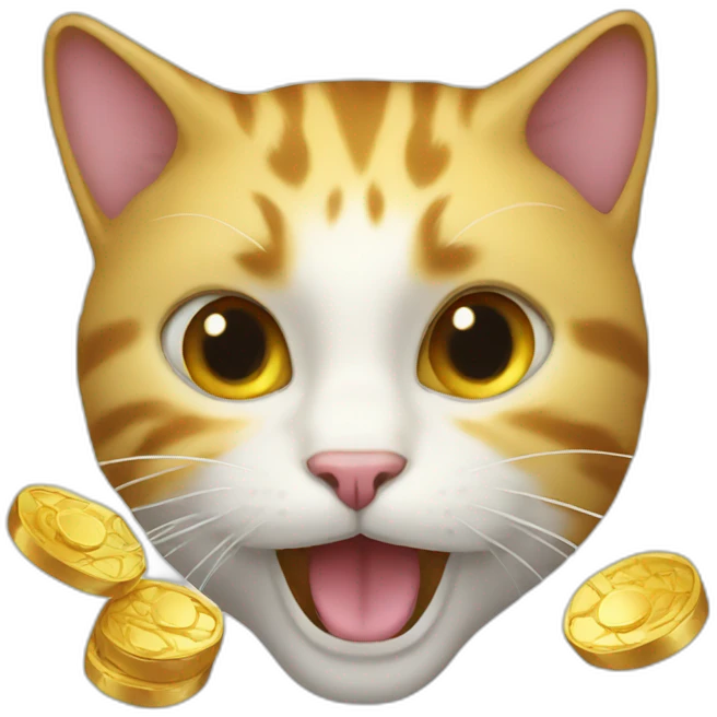 cat eat gold emoji