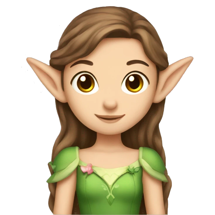 cute elf princess with brown hair emoji
