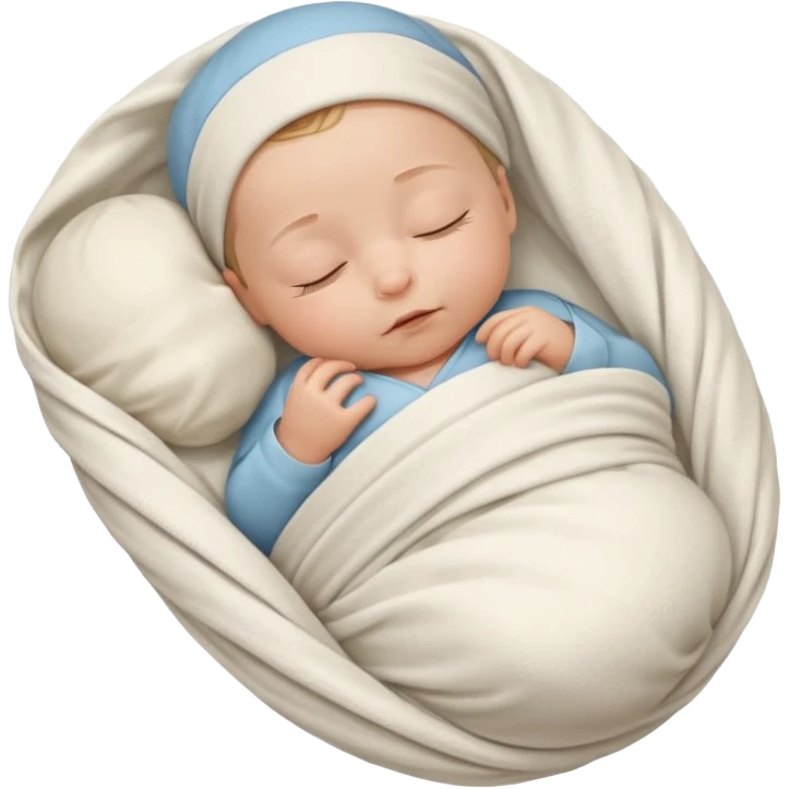 A new born baby boy wrapped in a swaddle emoji
