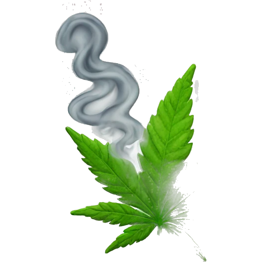 Weed leaf with smoke  emoji