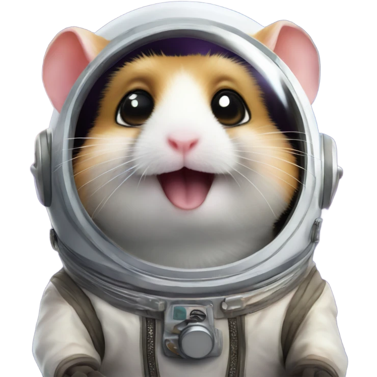 A cute hamster in space emoji