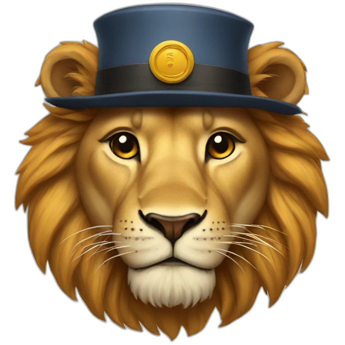 Lion with a hat emoji