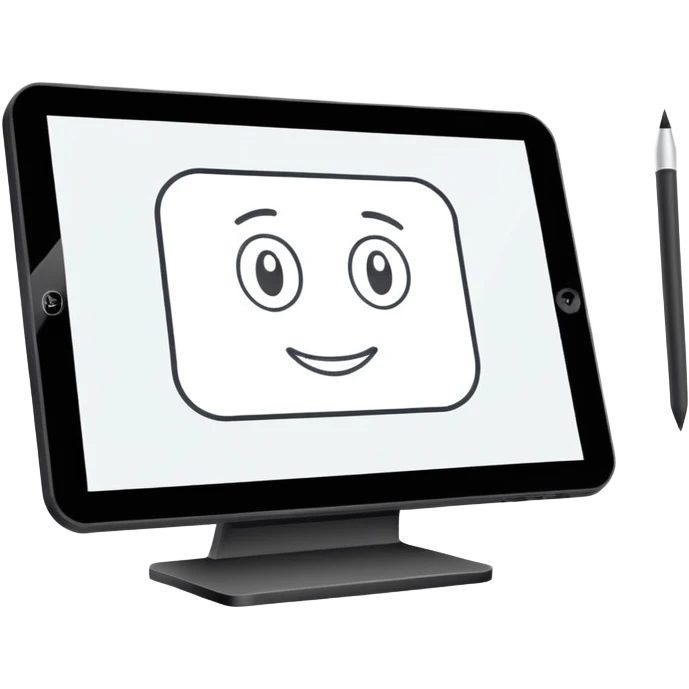 drawing tablet or monitor, sketching vector illustrations emoji