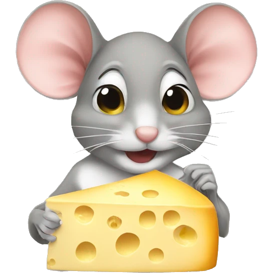 Mouse eating cheese  emoji