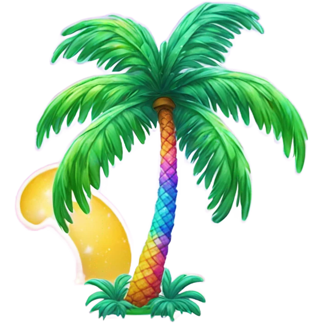 Lisa frank glitter palm tree emoji