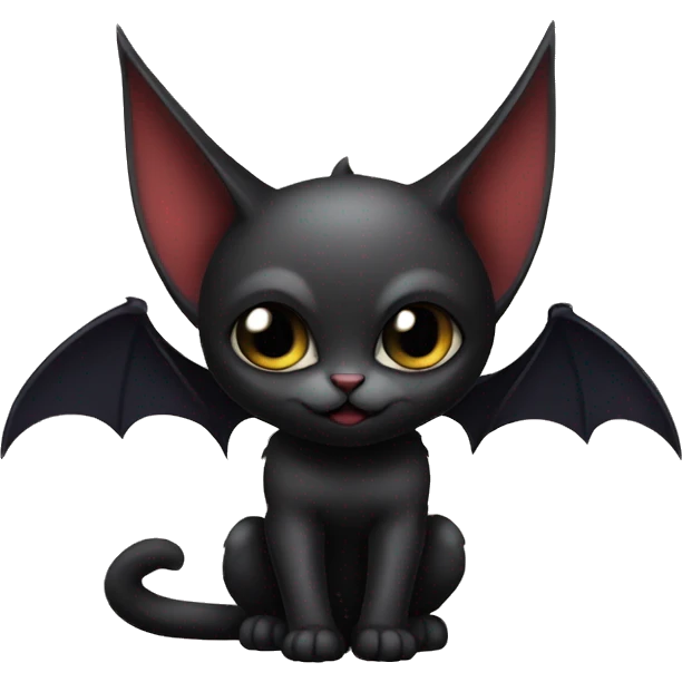Black-Vampire-Batty-Cat-Fakémon-Cat With Bat-wings as ears  emoji