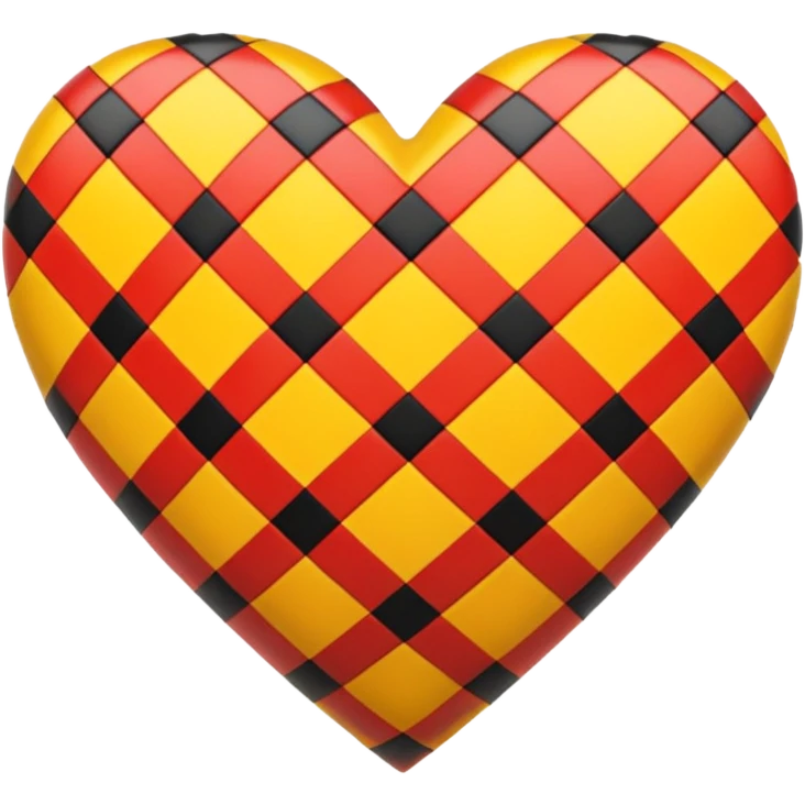 yellow heart with a plaid pattern emoji