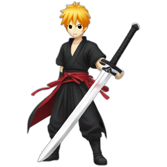 Ichigo Kurosaki with sword emoji