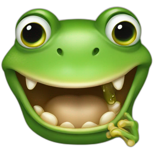 Frog bites trump emoji