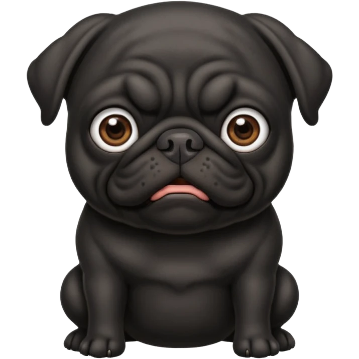 black pug that is farting  emoji