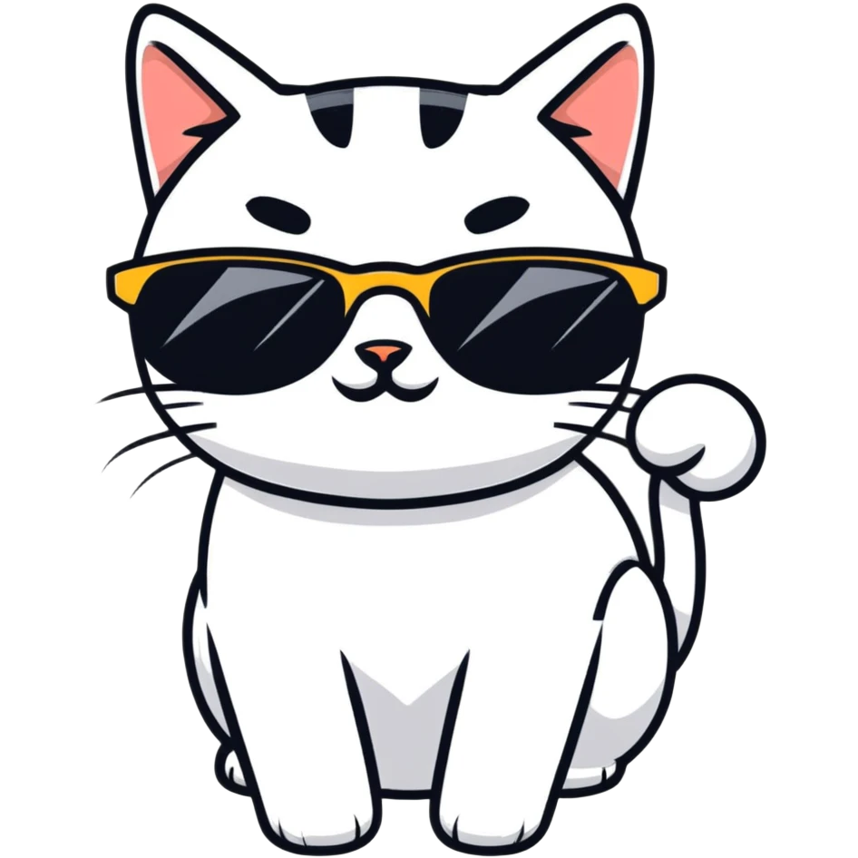 Cat with sunglasses emoji