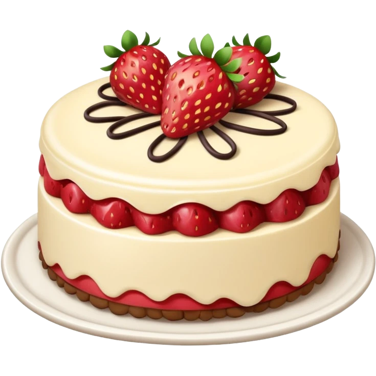 Strawberry cheesecake with chocolate curls emoji