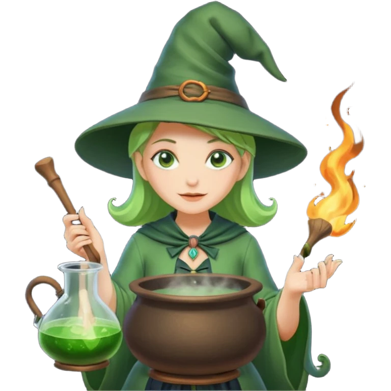 green witch cooking potion emoji
