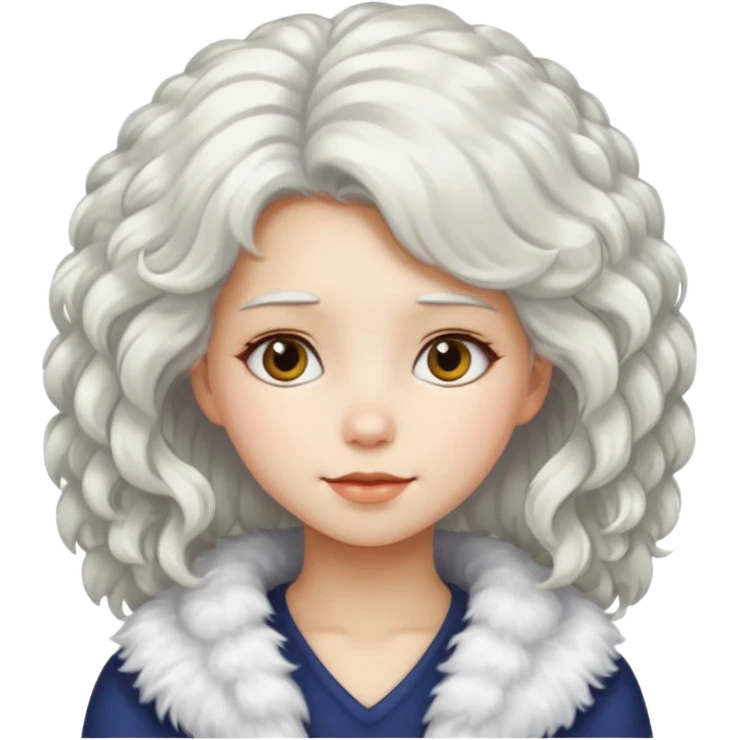 girl with white fluffy hair emoji