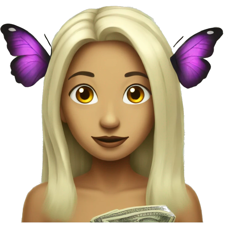 Money witch butterfly emoji