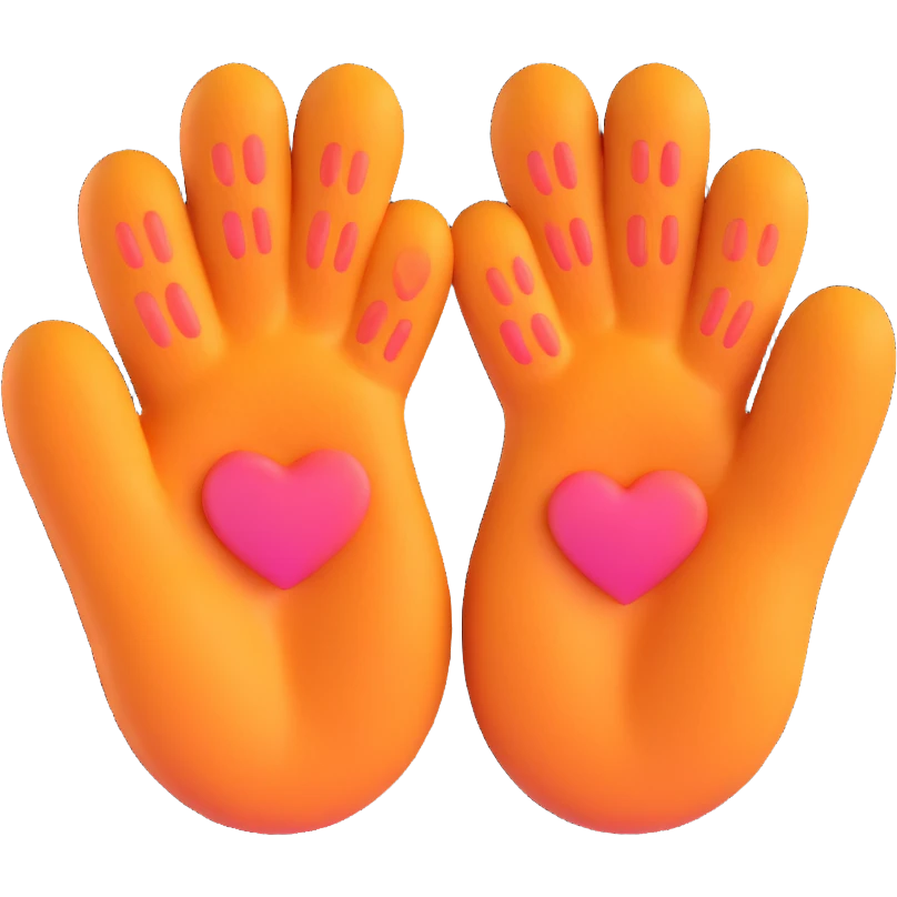 cat paw making Korean finger heart gesture, two paw fingers forming small heart shape, soft fur texture, warm lighting, kawaii aesthetic, minimal clean composition emoji