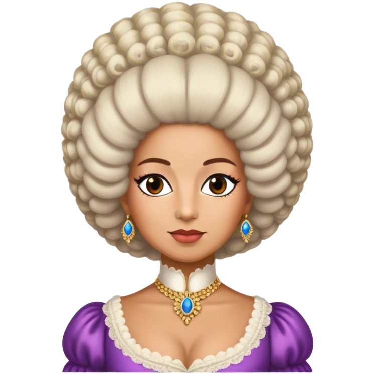 queen charlotte bridgerton with crazy wig afro american emoji
