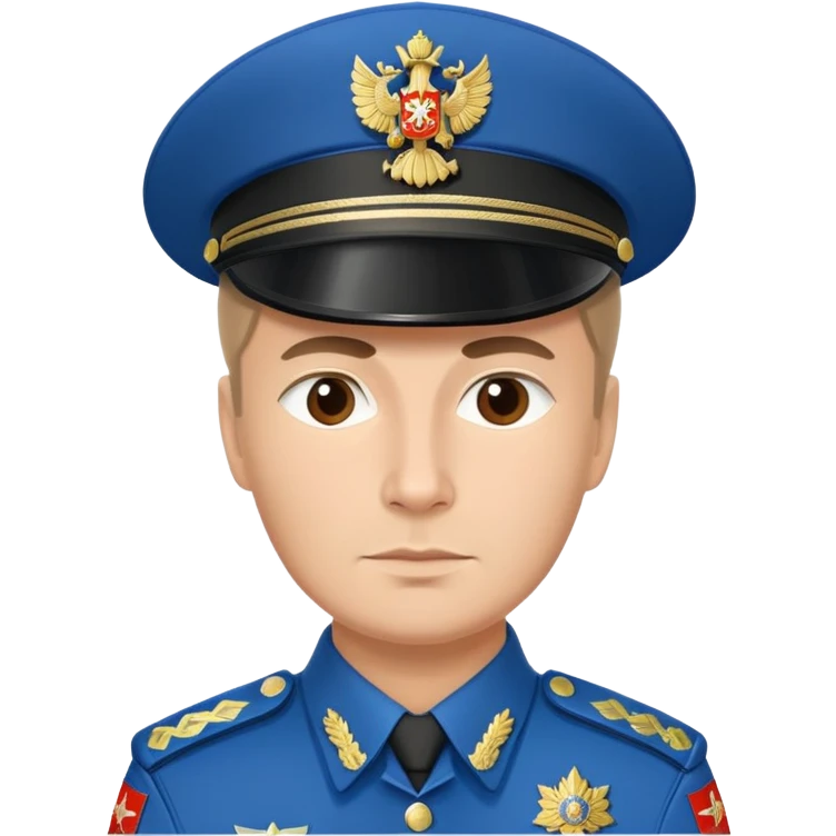 Russian policeman with traditional Russian police hat and uniform emoji