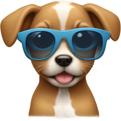 puppy wearing sunglasses emoji