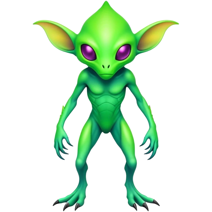 Tropical futuristic lush cool edgy neon Fionbri-Vernid-alien-creature (full body) emoji