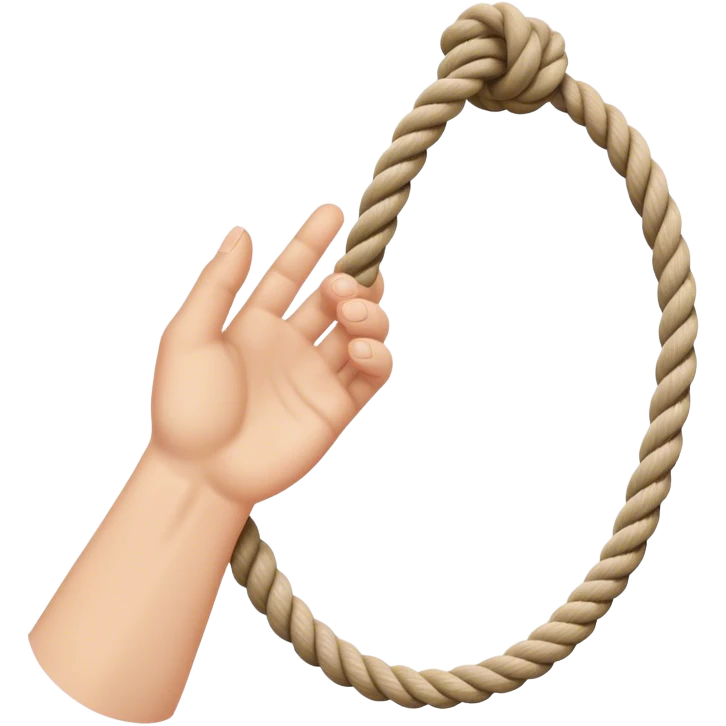 hand letting go a rope fall emoji