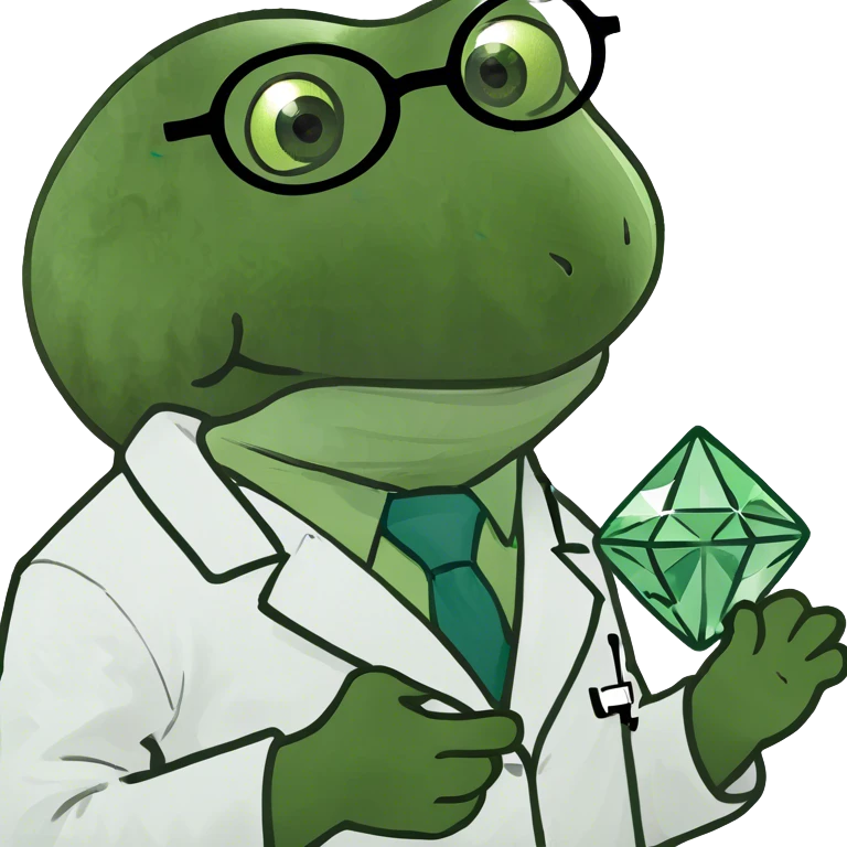 doctor bufo holding green diamond emoji