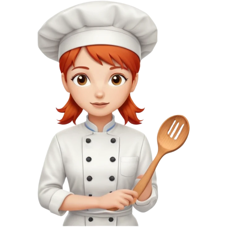 Red headed girl chef  emoji