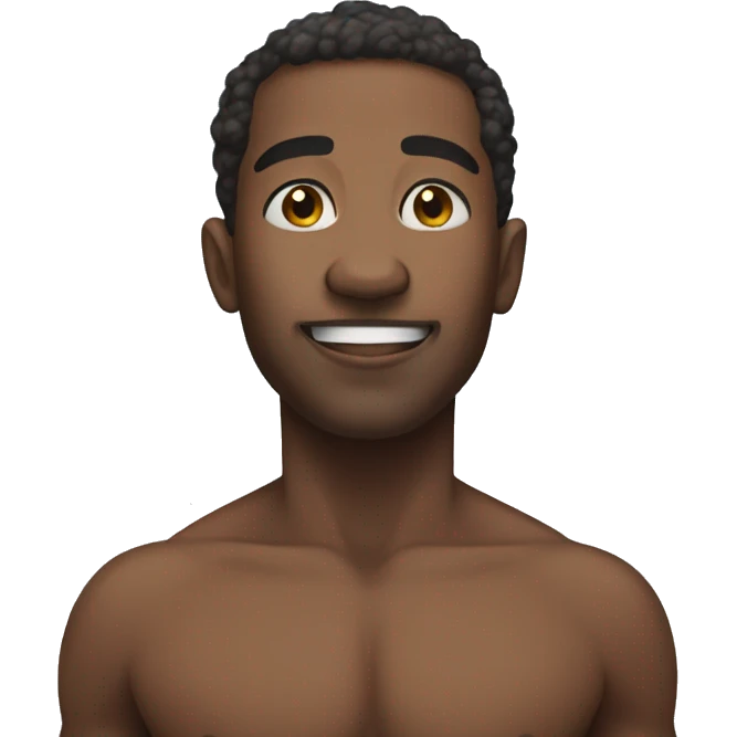 African American that’s floating on clouds shirtless emoji