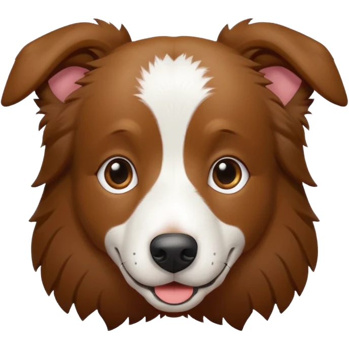 Perro Border collie marrón y blanco emoji