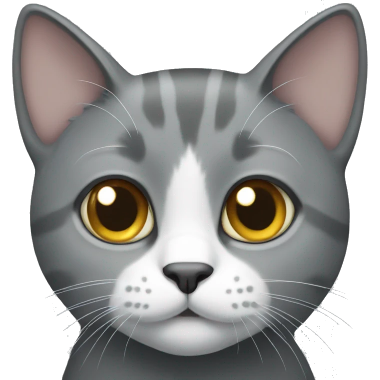 Grey cat with white chin emoji