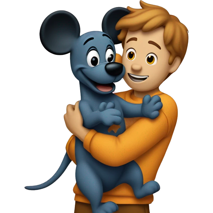 Scooby doo hugging Mickey Mouse emoji