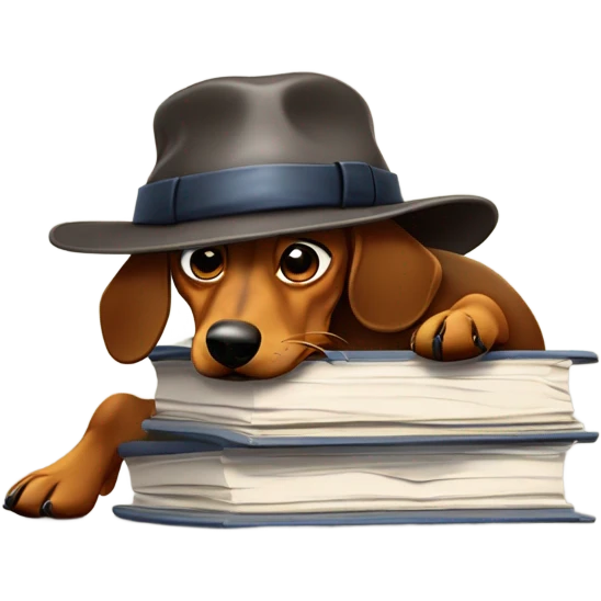 Exhausted detective dachshund  emoji