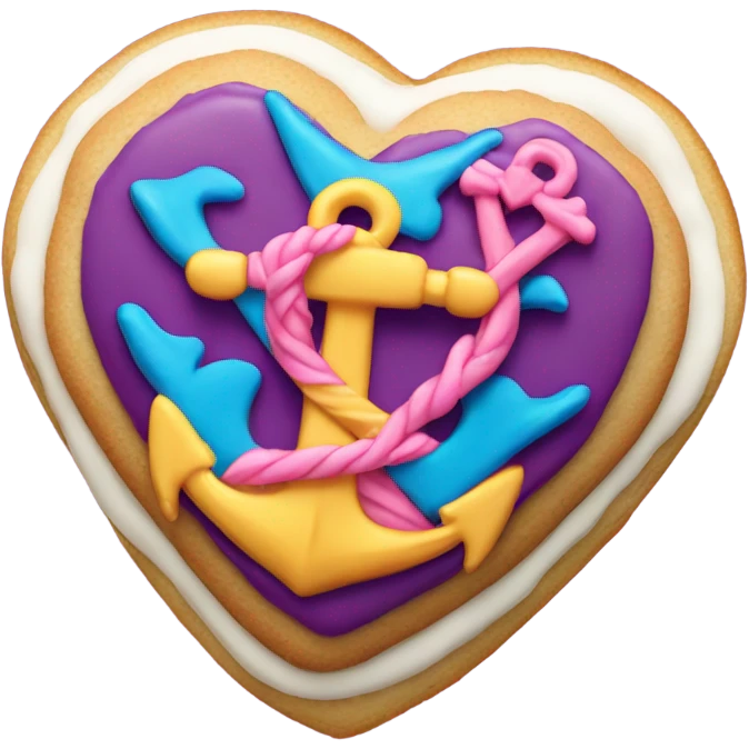 cookie heart with anchor emoji