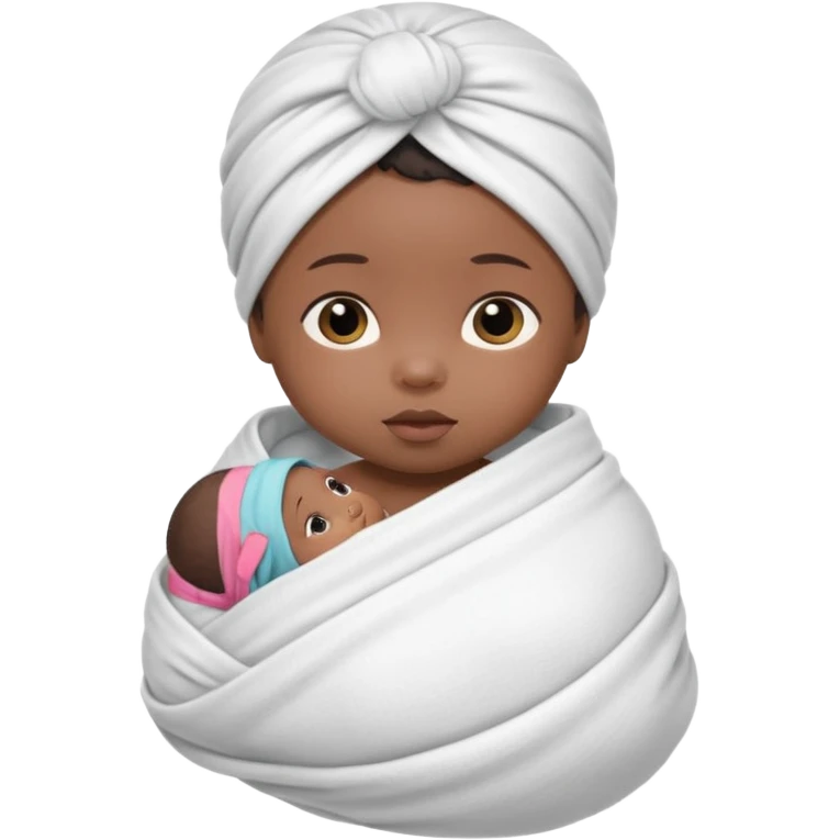 newborn black baby girl in a swaddle emoji