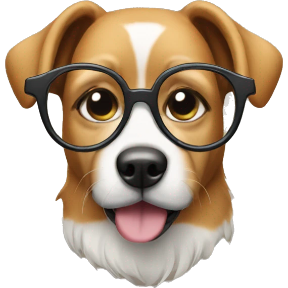 Dog wearing glasses emoji