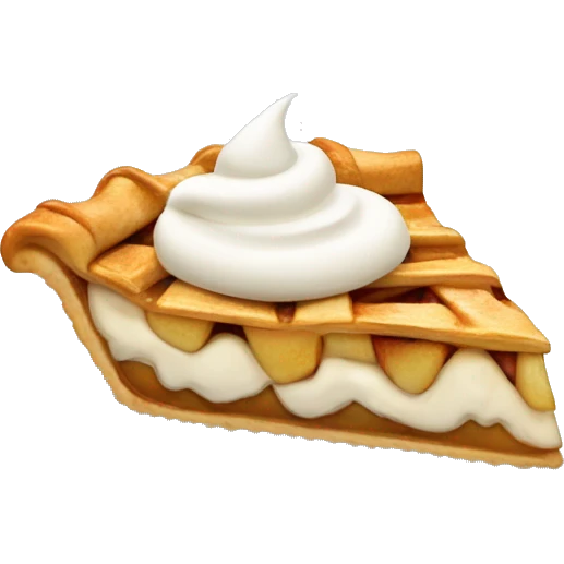 Apple pie slice with whipped cream on top emoji