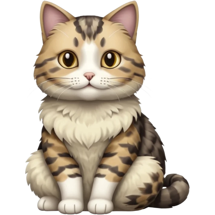 cat with écaille de tortue grey White and beige emoji