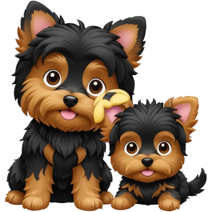 yorkie and a black cavapoo emoji