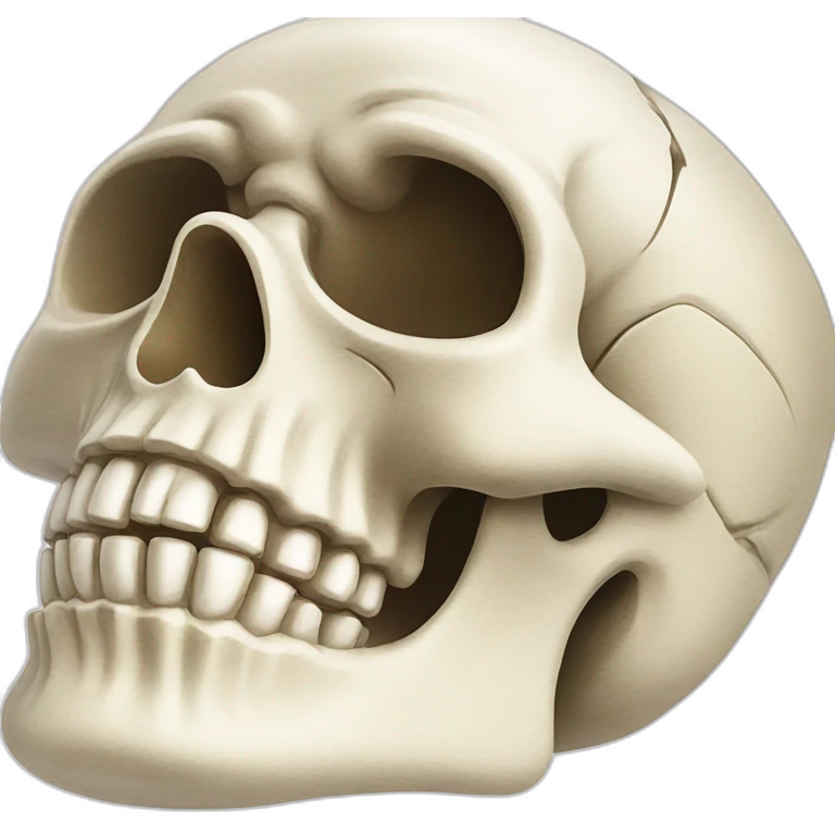 lonely skeleton on white background emoji