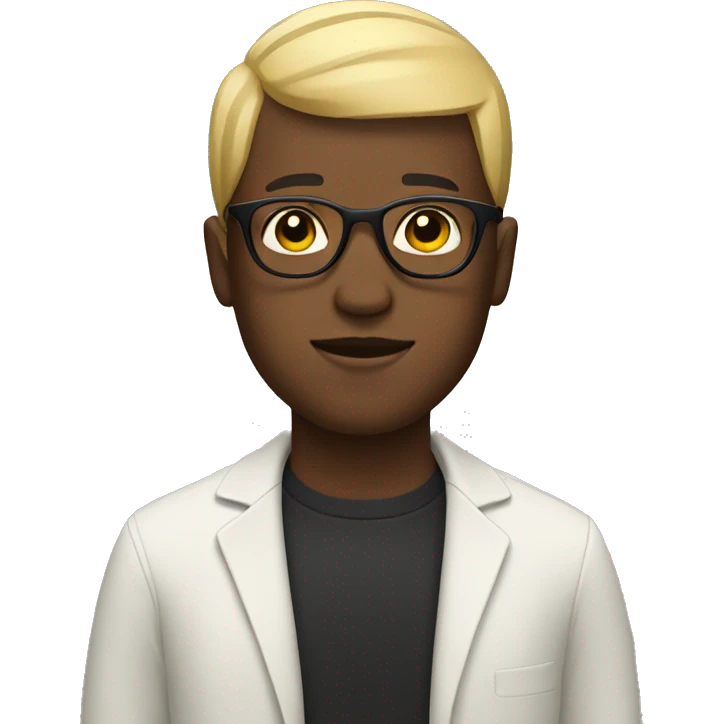 BLACK MAN WITH A BLONDE BOWLCUT AND gLASSES emoji