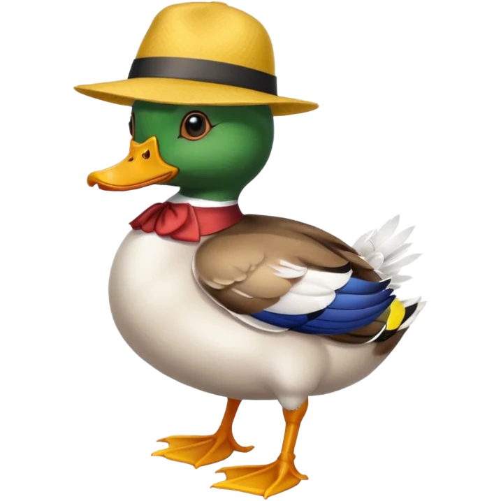 duck wearing a hat emoji