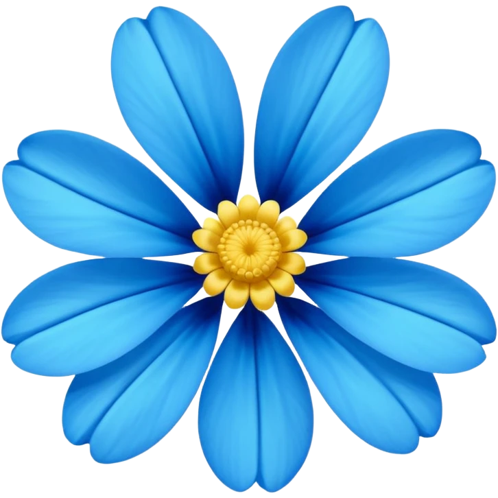 royal blue flower with cyan center (no yellow) emoji