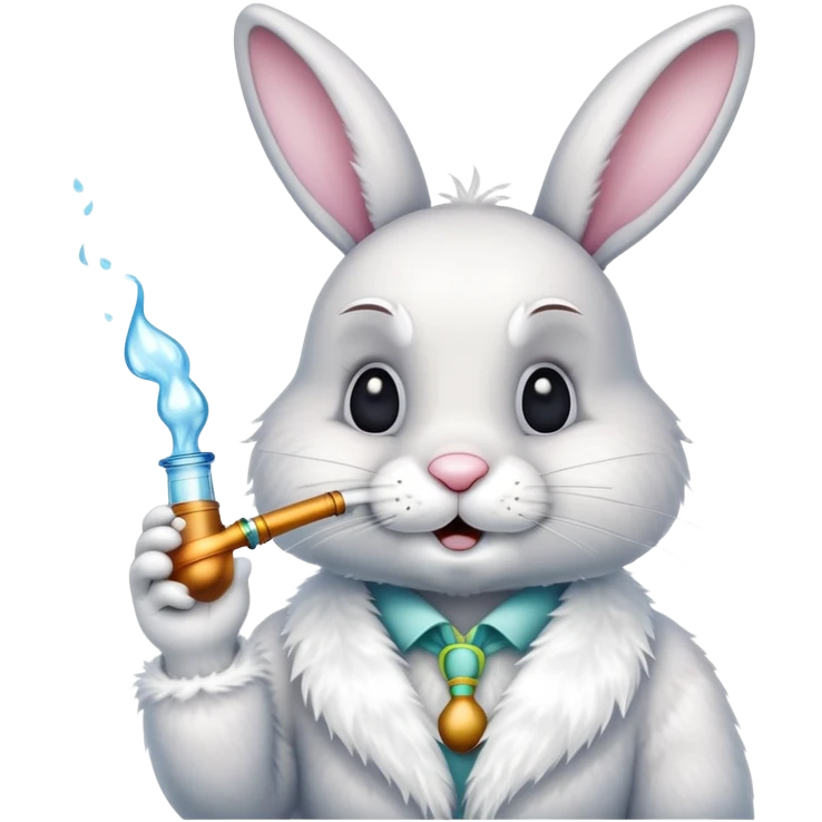 Easter bunny smoking a water pipe emoji